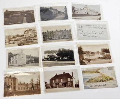 Various postcards, early 20thC and other, mainly black and white scenes, pub fronts, advertising, etc., The Baker's Arms, Brigg Angel Hotel, Alstonfield and other pubs for Longtown The Graham Arms, Royal Hotel Matlock, A Good Pub Front The Commercial Inn - 5