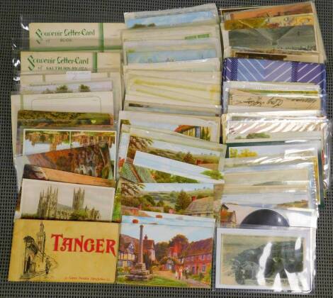 Various postcards, early 20thC and other, Quinton type, printed watercolour scenery cards to include East Budleigh Devon, Canterbury Cathedral and various others, Glasgow Bridge, various other landscapes, scenery, a small quantity of early 20thC continen