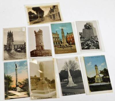 Various postcards, early 20thC and other, town scenes, streets, etc., Clacton on Sea, War Memorial Calverley, Sedbergh School, other war memorials, Market Place Long Sutton, Ollerton, Old Catton, Burford, various other war memorials, Ipswich, Worksop, The - 5