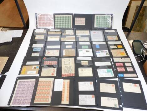 Various stamps, philately and related items, a quantity of various label examples, London Postal Service stamped and dated 1920, damaged mill labels, high value labels, various letters, cover information, Special Delivery labels, Undeliverable Mail labels