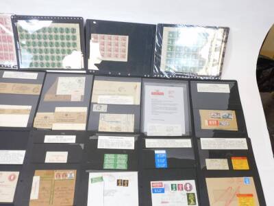 Various stamps, philately and related items, a quantity of various label examples, London Postal Service stamped and dated 1920, damaged mill labels, high value labels, various letters, cover information, Special Delivery labels, Undeliverable Mail labels - 3