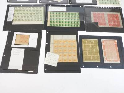Various stamps, philately and related items, a quantity of various label examples, London Postal Service stamped and dated 1920, damaged mill labels, high value labels, various letters, cover information, Special Delivery labels, Undeliverable Mail labels - 9
