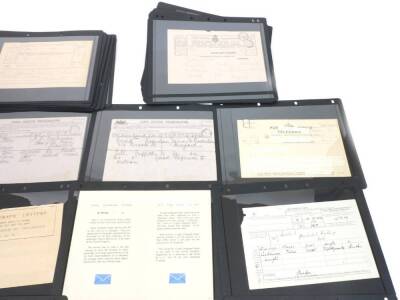 Various telegrams, certificates, etc., night telegram letter advertising, Reply Paid for Patrick Campbell, London Stock Exchange with Edinburgh mark 19th May 1931, Post Office telegrams 1933, another 1907, various others bearing stamps Holborn 30th June 1 - 3