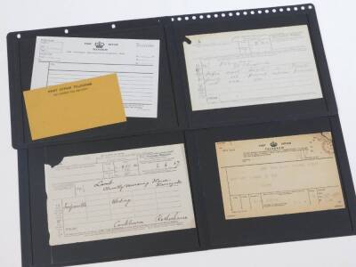 Various telegrams, certificates, etc., Victorian and others to include 1889, another 1901 National Telephone Company, Post Office postal telegram sheet, Overseas telegram, British and Irish Magnetic Telegraph Company, Eastern Telegraph Company, others for - 5