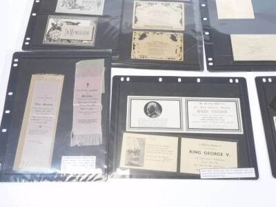 Various Victorian and other In Memoriam, memorial cards, funeral cards, etc., to include various styles, one dated 1869, various postal marks, 1874 with penny red, various cards for Gertie, Of Such Is The Kingdom Of Heaven and various others, T Rhys card, - 5