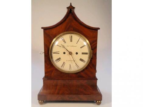 A Regency mahogany bracket clock with 8-day double fusee repeater movement