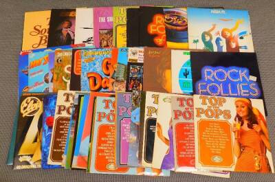 Various records, 33rpm, etc., modern music Electric Light Orchestra Out of The Blue, Abba The Album, Rock Follies of 77, The Show Stoppers, Top of The Pops various years, etc. (a quantity)