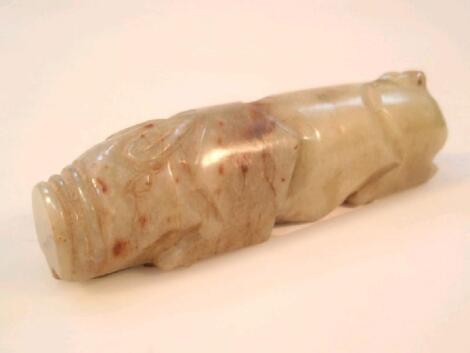A carved jadeite pig.