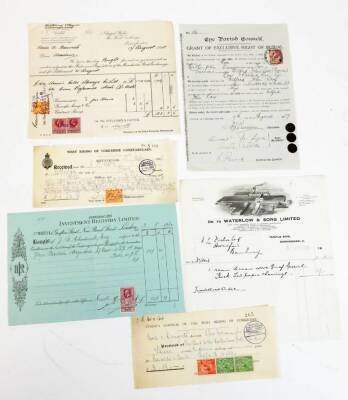 Various 19thC blank cheques, for Aberystwyth Bank, Alexandra & Co Bankers Woodbridge, Worksops Windsor, Whitehall Place London, Shaftesbury, Wills and Dorset Banking, Nottingham and a quantity of various written cheques, orders, etc., some sealed 3p Decem - 5