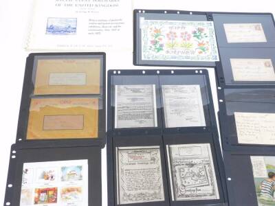 Various Post Office Greetings telegrams, printed pages with fancy outlines, some blank, some written and some with printed messages, 1955 and others, a Harley Street printed postcard, postal cards dated 1893 pencil address, a small quantity of telegram ep - 2