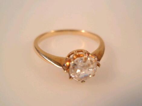 A solitaire diamond ring