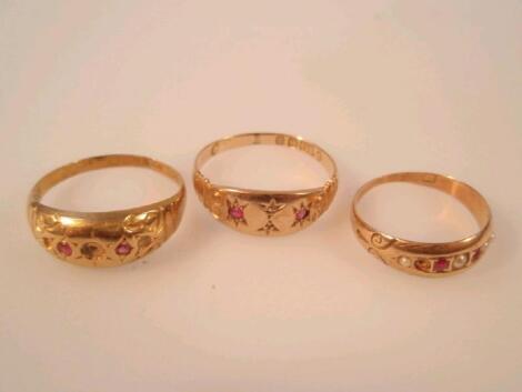 Three stone set dress rings