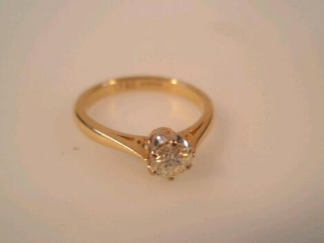 A solitaire diamond ring