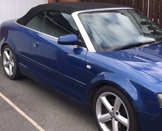 An Audi A4 1.8T convertible, Registration PE54 HWY, first registered 2004, 121,000 recd miles, engine and turbo replaced by Audi and 75,0000 miles, mostly Audi service history, two keys, all previous invoices. - 2