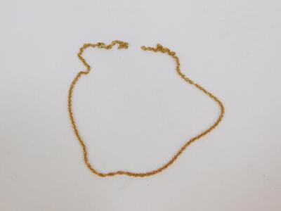 A 9ct gold oval link neck chain, on a bolt ring clasp, 6.6g.