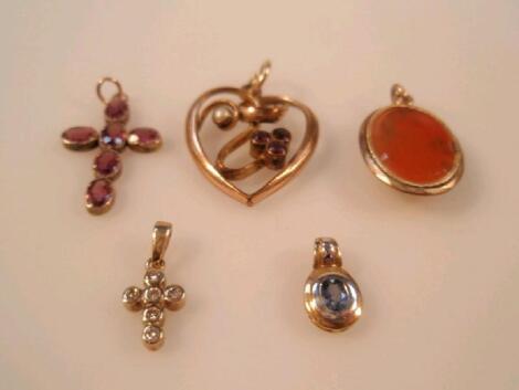 Five stone set pendants