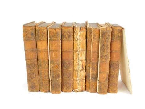 Shakespeare (William). The Works of, in eight volumes with notes by Mr Theobald, published London 1773, bound in calf (distressed).