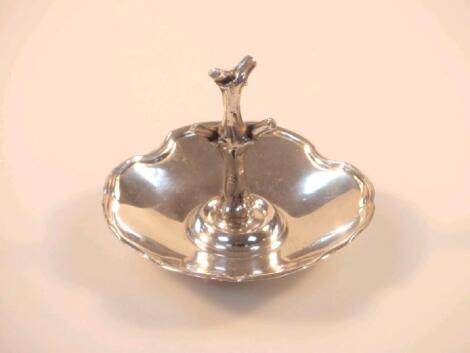 An Edwardian silver ring tree