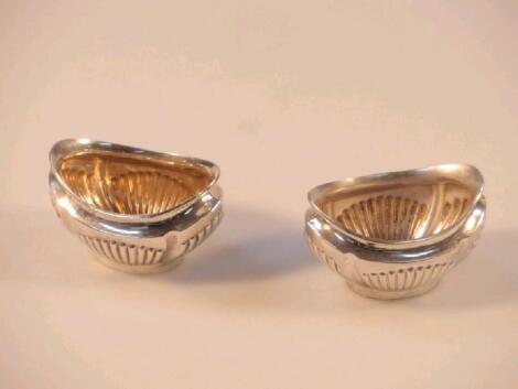 A pair of Edwardian silver salts