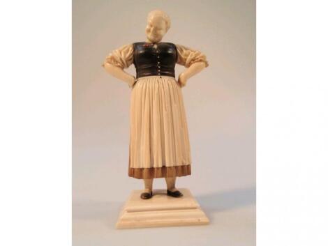 A early 20thC carved ivory wood figure