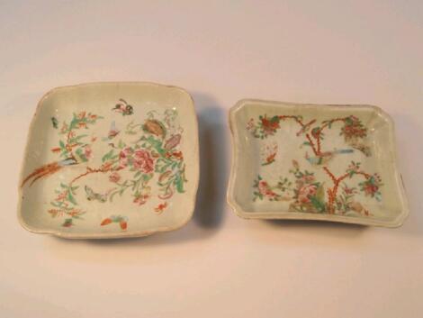 Two oriental porcelain famille-verte dishes