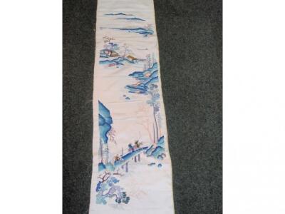 An early 20thC Chinese hand finished wood block scroll - 3