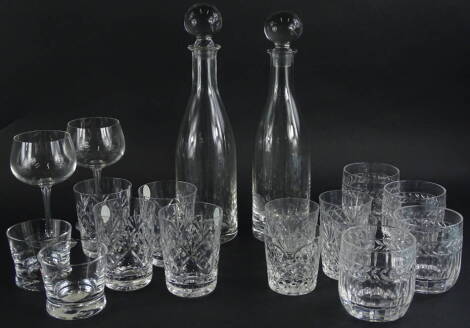 Various items of glassware, makers to include Villeroy & Boch, Dartington, Edinburgh Crystal, Royal Doulton and Wedgwood, to include two Gaston decanters and stoppers, designed by Frank Thrower, etc.