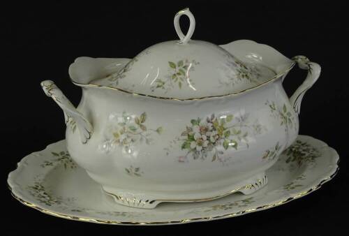 A Royal Albert Howarth pattern tureen and cover, and a meat dish. (3)