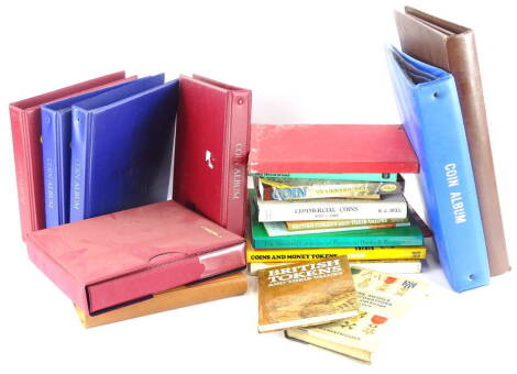 Various coin albums, a small quantity of coinage, vacant albums, books on coins, various other ephemera, coin related, plastic wallets etc. (a quantity).