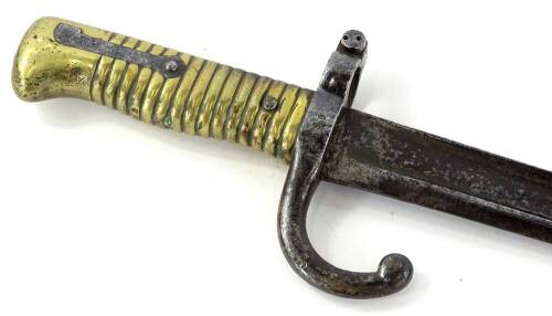 An 1866 French Chassepot bayonet, 70cm L.