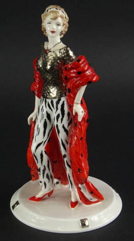 A Coalport David Shilling Celebration Collection figure, Fun Night Out, limited edition number 808/1000, printed marks beneath, 22cm high.