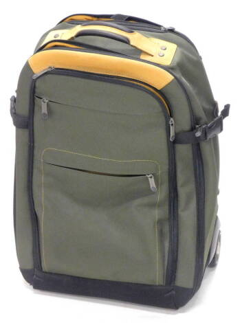 A Timberland suitcase, in khaki (1).