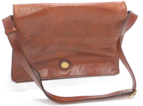 A 'The Bridge' chestnut leather satchel, 29cm x 36cm.