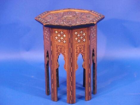 A Moorish hardwood occasional table