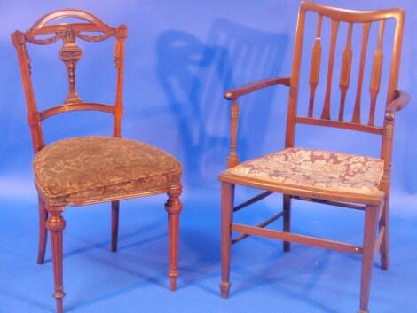 Two late Victorian boudoir chairs