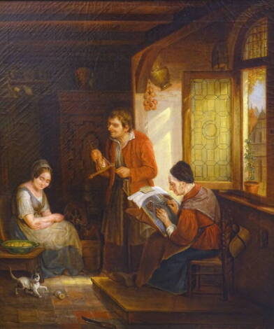 M. Fischer Von Horn (19thC/20thC). The lace makers, oil on canvas, signed, 60cm x 52cm. Auctioneer's announcement: Change of estimate