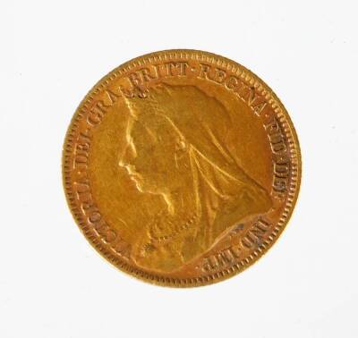 A Victorian gold half sovereign, dated 1893. - 2