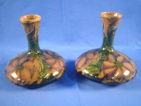 A pair of Zuid Holland pottery vases