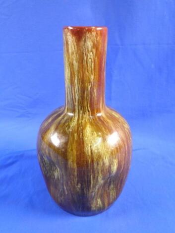 A Linthorpe pottery bottle shaped vase