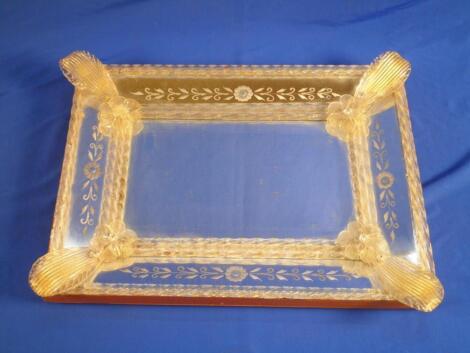 A Venetian glass rectangular wall mirror