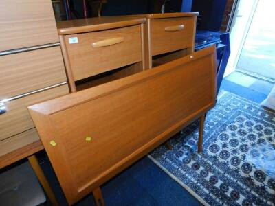 A pair of Alston Manhattan bedside chests, together with a double headboard. (3)