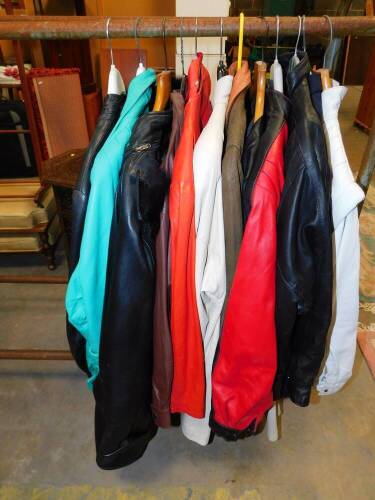 A gentleman's RNVR Association jacket, together with leather coats and jackets, gents and ladies. (a quantity)