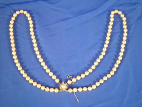 A double string of pearls