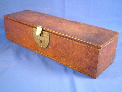 An 18thC oak candle box