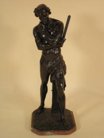 Denis Foyatier French 1793-1863. A bronze figure of Spartacus