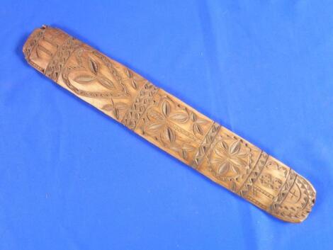 A chip carved stay busk dated 1783