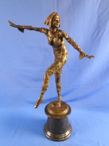 After D H Chiparus. A reproduction bronze figure of a dancing