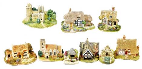 Various Lilliput Lane groups, to include Foxglove Fields 151, Church At St Martin, Candy Cottage, Caesar's Tower and The Barbican, etc. (7, boxed with some paperwork)