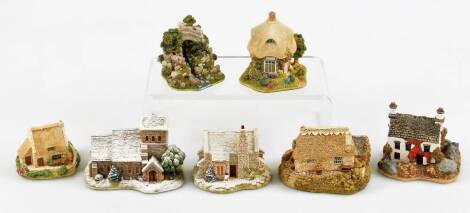 Various Lilliput Lane groups, to include Stony Beck, Sugar Mouse, St Joseph's School, Smallest Inn, Aira Force L3326, All Saints Watermillock and Tanners. (7, boxed with some paperwork)