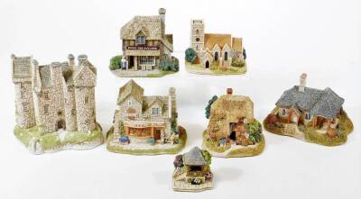 Various Lilliput Lane groups, to include Jones The Butcher 649, Claypotts Castle, The Church of St Martin, Cornflower Cottage, Kenmore Cottage and The Bakers Shop. (6, boxed with some paperwork)